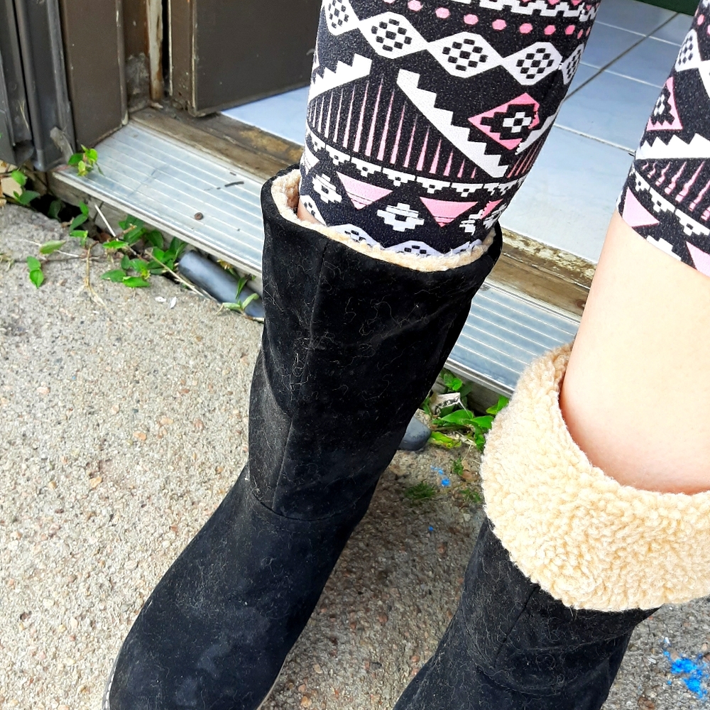 Black velvet boots